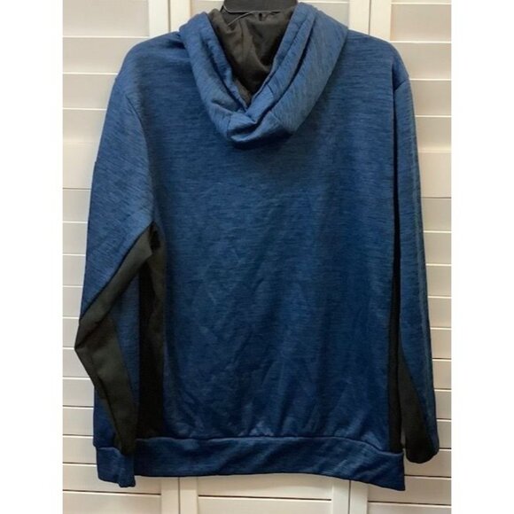 Spyder Active Mens Blue Hooded Sweatshirt Medium 100% Polyester Pullover With Ka - Picture 2 of 4